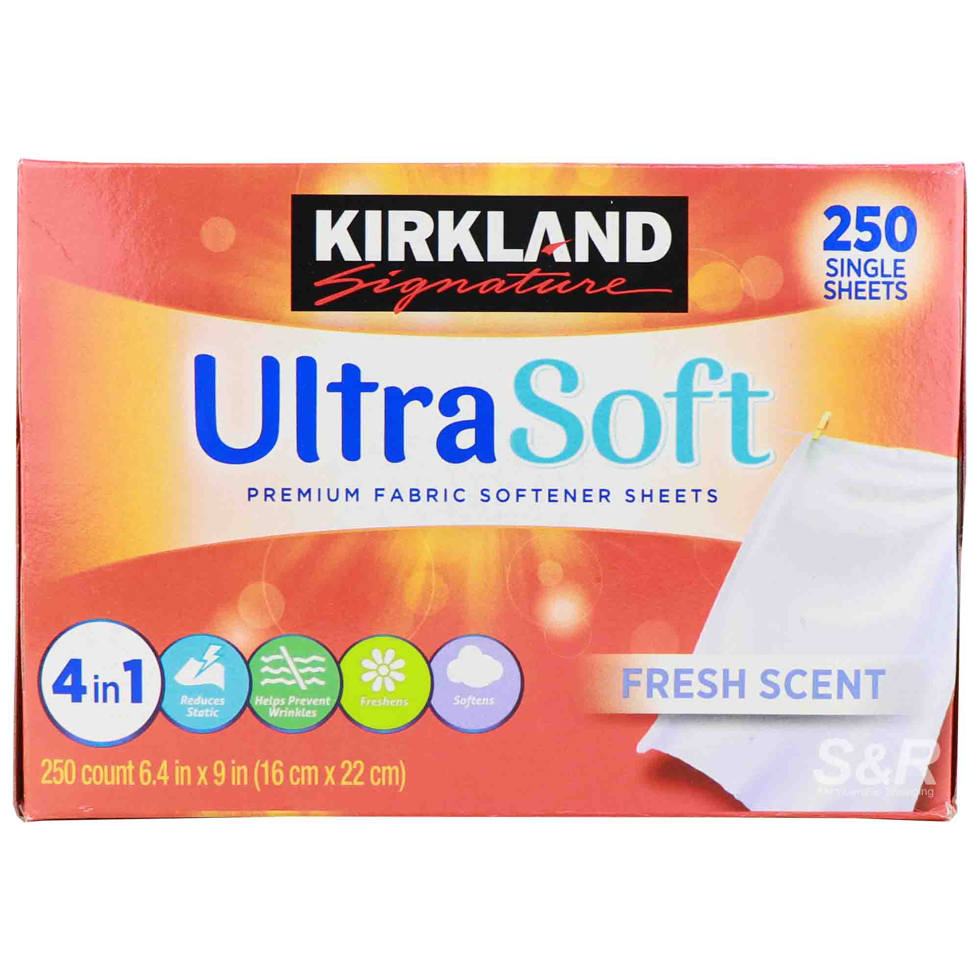 Kirkland Signature Premium Fabric Softener Refreshing Scent 250 sheets